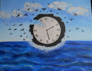 Peinture de isabelle dhondt: le temps s'envole