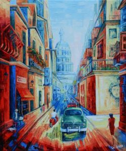 Voir le détail de cette oeuvre: En flânant dans les rues de La Havane