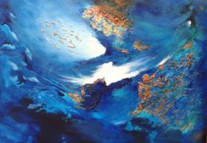Peinture de LYN LENORMAND: Et du chaos, naquirent les étoiles