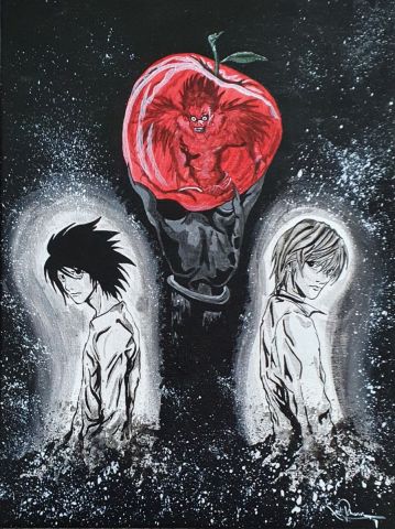 Death Note les 3 héros - Peinture - johann mastil