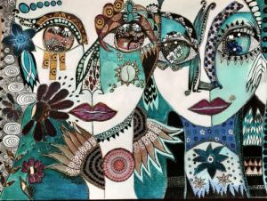 Peinture de CAROLE JEULIN: Le miroir des âmes 