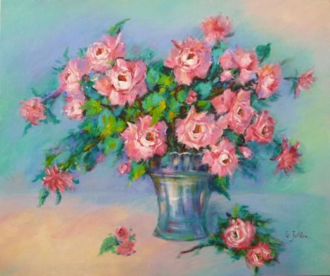 L'artiste Ginette JULLIEN - roses rosées
