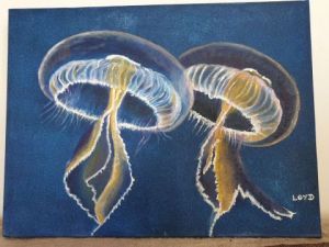 Voir le détail de cette oeuvre: 2 méduses multicolores