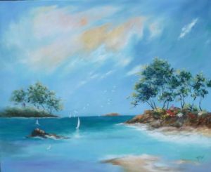 Peinture de LYN LENORMAND: La baie des langoustiers