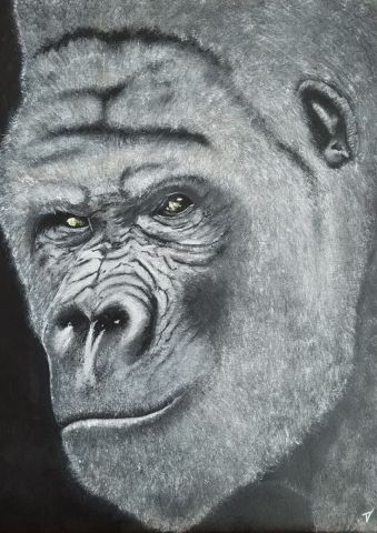 gorille - Peinture - thierry vernet