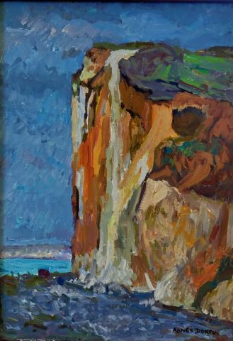 L'artiste Agnes Dortu - Pourville, falaises d'amont.