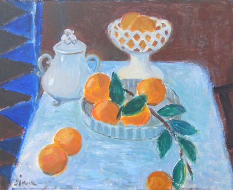 L'artiste DENISE JOUVE - nature morte aux oranges