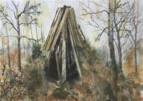 L'artiste Philippe DEMARS - Cabane de bûcherons dans les bois de Sugny