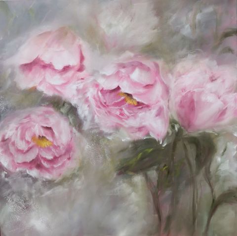 L'artiste MARTINE GREGOIRE - Pivoines roses