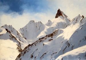 Voir cette oeuvre de jean pierre gouget: altitudes 4022 peinture montagne