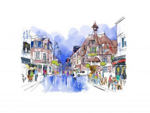 Voir cette oeuvre de denis moulin: Rue des belges a Villers sur Mer