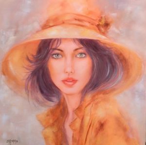Peinture de MARTINE GREGOIRE: Mon joli chapeau 