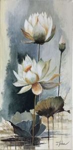 Peinture de Josette Duboz: White Lotus
