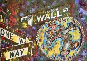Voir cette oeuvre de SONYA DZIABAS: «THE  MICKEY OF WALL STREET »