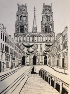 Dessin de COMETE: La Cathedrale Sainte-Croix d'Orleans